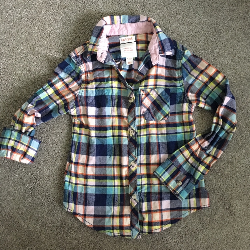 Girls 7/8 plaid flannel shirt